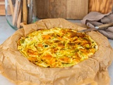 Quiche sans pâte poireaux-truite-aneth