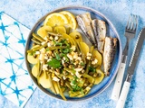 Salade de haricots verts et pommes de terre aux sardines