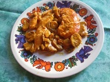 Aiguillettes de poulet au safran et aux champignons