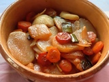 Légumes grillés: navets , carottes et poireau grillés car on est encore en hiver