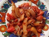 Pâtisson aux tomates et chorizo
