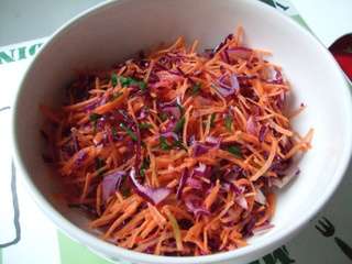 Salade de carottes et chou rouge, le plein de vitamines