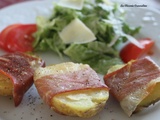 Salade de pommes de terre rôties au jambon cru