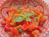 Salade de poivrons et tomates grillés au basilic (slata mechouia version fond de frigo)