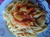 Spaghettis au pesto de poivrons