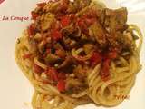 Spaghettis aux champignons et pesto-Recettes de Enzo