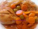 Tajine Zitoune revisité (poulet aux olives et carottes en sauce rouge)