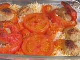 Tomates farcies sur lit de riz