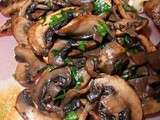 Wok de champignons au persil