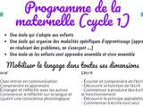 Programme de la maternelle (cycle 1)