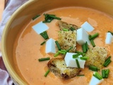 Salmorejo - Soupe froide à la tomate et au pain de la veille (+ des croûtons à la cuisson inédite)