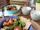Veggie bowl équilibré / Sauces au yaourt : ciboulette ou ail des ours