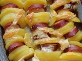 Gratin de pommes de terre et saucisses au Maroilles