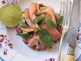 Salade de lentilles au saumon fumé