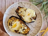 Aubergine farcie à l’œuf coulant