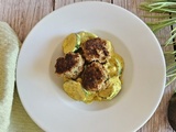 Boulettes à la sauce curry et ses légumes