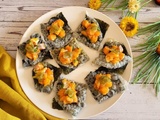 Chip de nori et tartare de saumon