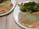 Crêpes à la farine de lentilles, saumon fumé et fromage frais – Foodista challenge #61