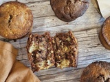 Muffins marbrés aux noix et cœur fondant de chocolat au lait