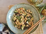 Nouilles soba froide au tofu et concombre