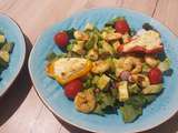 Salade healthy aux poivrons farcis et crevettes