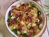 Salade verte de ravioles et bacon