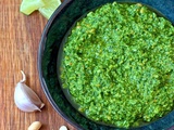 Pesto coriandre cacahuètes épinard et citron vert