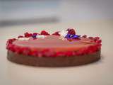 Tarte mirroir chocolat et framboise par Sug’art, Cake Design – Montpellier