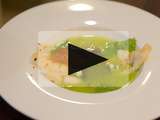 Video – Jonathan Poncelet – Cabillaud en tempura, gaspacho vert et confiture à l’ail