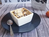 Flan au skyr, abricots et pépites de chocolat