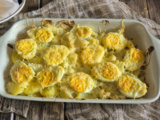 Gratin pommes de terre, chou fleur et œufs durs