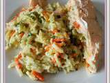 Pavé de saumon et sa julienne de légumes au riz (Cookeo)