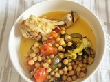 Pilons de poulet aux courgettes, tomates et pois chiche (Cookeo)