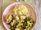 Poulet champignons et brocoli sauce soja