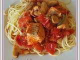 Spaghetti aux tomates et au saumon ww