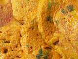 Pancakes de farine de riz au curry et carottes (sans gluten)