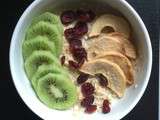 Porridge kiwi, poire et cranberries