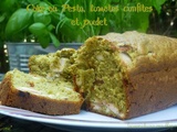 Cake au Pesto, tomates confites et poulet