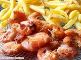 Crevettes marinées cuites à la plancha