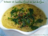 Velouté de lentilles corail au lait de coco