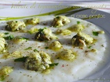 Velouté de topinambours aux escargots et crème persillée