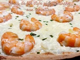 Wrap de blé style pizza blanche aux crevettes