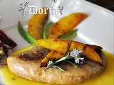 Foie gras poêlé au mangue et sauce vin blanc liquoreux