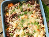 Gratin de boeuf haché & potimarron à la crème d'ail fumé