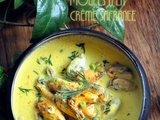 Moules à la crème safranée