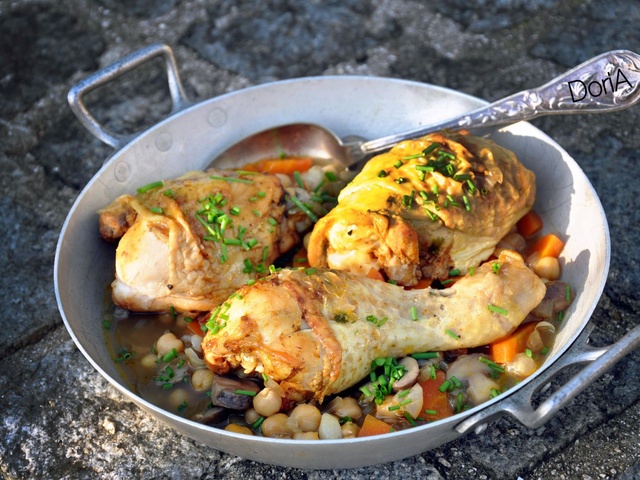 Recettes de Poulet rôti et Légumes