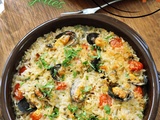Riz étuvé aux moules, courgettes & parmesan