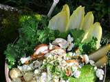 Salade au chou kale, endives, champignons