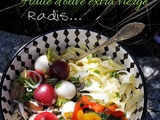 Salade d'endive, champignons, radis et poivrons marinés