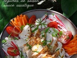 Salade de blancs de poulet rôti au paprika fumé, crudités de saison, sauce asiatique